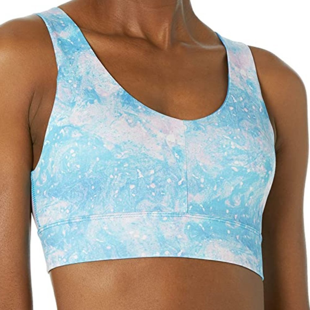 Juicy Couture Aurora Print Pastel Twist Back Sports Bra Sz Small